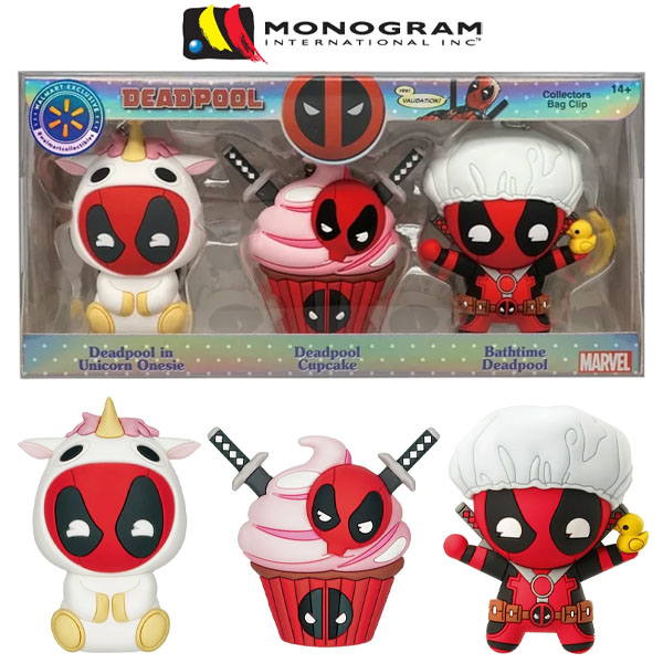 Monogram Marvel Deadpool 3D Bag Clips Exclusive 3 Pack